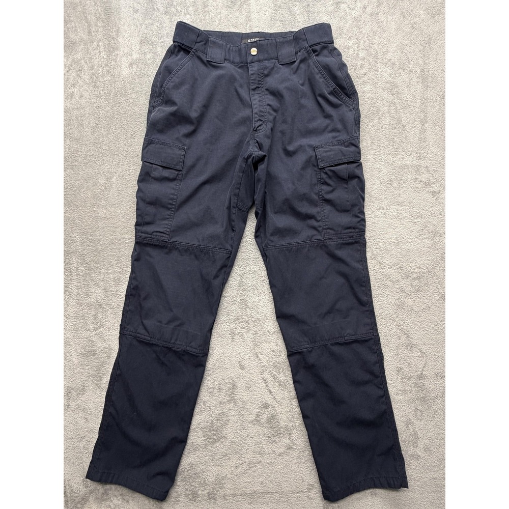 5.11 Tactical Pants Mens Measured 33x35 Blue Cargo Ripstop Workwear Utility